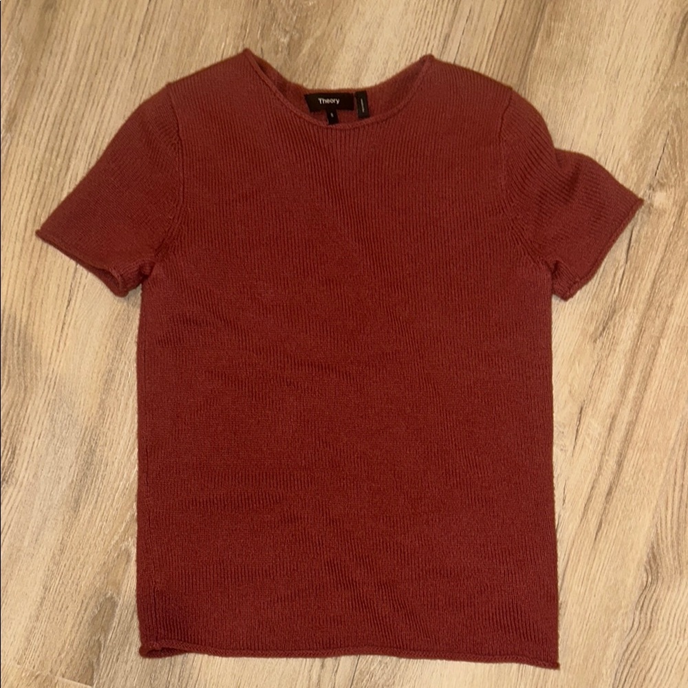 Theory Brick Red Knit Tee